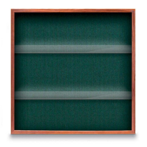 United Visual Products Outdoor Enclosed Combo Board, 48"x36", Satin Frame/Grey & Surf UVCB4836OD-GREY-SURF - main